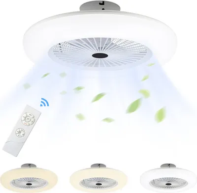 Image de 80w Ventilateur de plafond avec télécommande Dimmable Plafonnier Ventilateur pour le salon