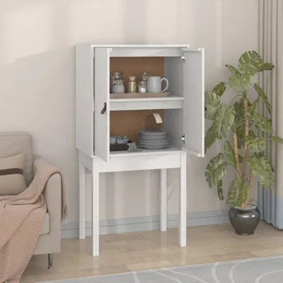 Image de vidaXL Highboard blanc 60x40x120 cm pin massif