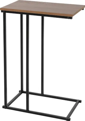 Produktbild von Sofa Beistelltisch Metall mit Holzplatte - ca. 58x40x26 cm - Tisch in C-Form