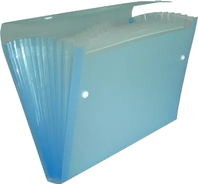 Immagine prodotto di Cartella documenti Organizer A4 13 scomparti traslucido/blu
