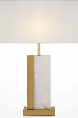 Produktbild von Tischlampe Metall Stoff E27 rund Ø 45 cm 67,5 cm hoch in Messing Weiß Modern