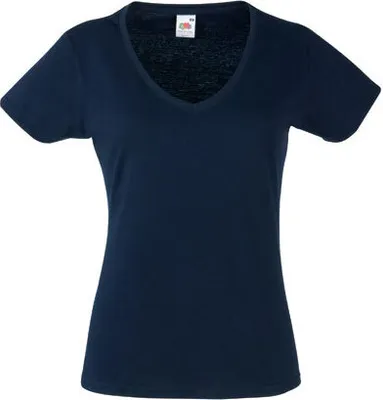 Produktbild von Fruit of the Loom - Lady-Fit Valueweight V-Neck T - Deep Navy - L
