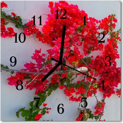 Produktbild von Quiet Flowers Glaswanduhr 30x30