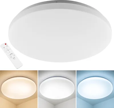 Produktbild von LUMILED LED Deckenlampe 72W 6480lm 50cm Deckenleuchte CCT 3000-6500K mit Fernbedienung IP44 weiß runde Modern Design für Wohnzimmer Kinderzimmer Schlafzimmer