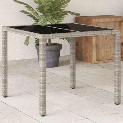 Obrázek produktu pro Venkovní stůl s skleněnou deskou, rozměry 90 x 90 cm