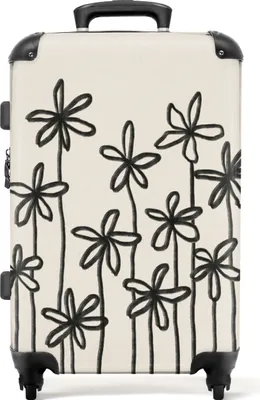Produktbild von NoBoringSuitcases.com® Großer Koffer - Blumen - Pflanzen - Pastell - Abstrakt - Kombinationsschloss TSA - Hartschalen Trolley 4 Rollen - 72 liter - Reisekoffer - 66 cmKoffer Mittelgroß 67x43x25 cm, 72L,