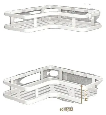 Immagine prodotto di Scaffale angolare, acciaio inossidabile, doppio design, bianco-A
