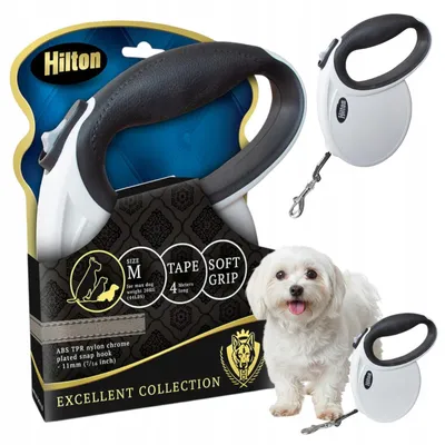 Obrázek produktu pro HILTON Smart dog M (20 kg) – automatický vodítko – bílo-černé – 4 m