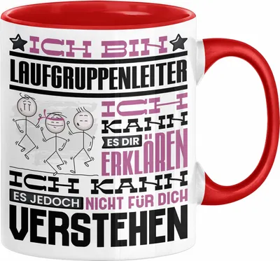 Produktbild von Laufgruppenleiter Geschenk Kaffee-Tasse Geschenkidee für Laufgruppenleiter Ich Bin Laufgruppenleiter Ich Kann Es Dir Erklären Jedoch Nicht Für Dich Verstehen Spruch Lustig (Rot)