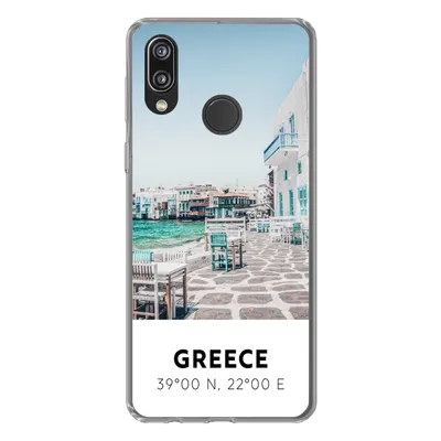 Produktbild von MuchoWow® Handyhülle Schutzhülle Hülle für Huawei P20 Lite (2020) Griechenland - Meer - Blau Silikon Softcase Handy Hülle - Kartenhalter