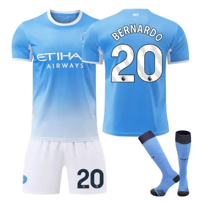 Immagine prodotto di #20 BERNARDO Maglia da calcio del Manchester City per le partite in casa della stagione 26-27, per bambini e adulti. TAGLIA:XS