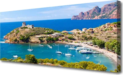Produktbild von Tulup Leinwand-Bilder 125x50 Wandbild Canvas Kunstdruck Meeresarm Landschaft