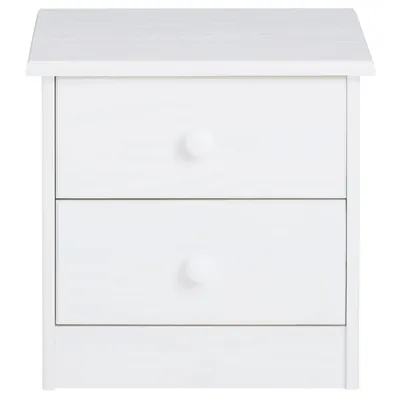 Produktbild von Nachttisch RONDO, Kiefer massiv, weiß lackiert, 2 Schubladen, Massivholz, Landhausstil