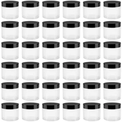 36er-Set runde Plastikdosen 120 ml mit Deckel, transparent