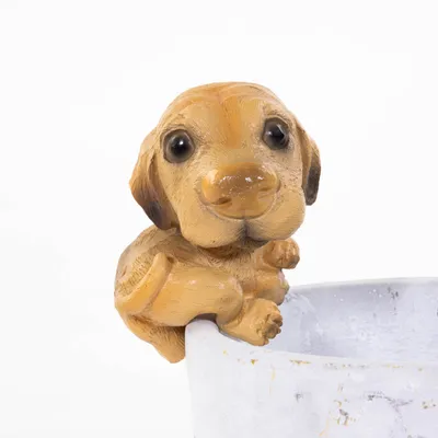 Immagine prodotto di Figura decorativa a forma di cagnolino per vaso da fiori