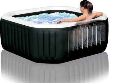 Zdjęcie produktu dla Intex PureSpa Jet & Bubble Deluxe, 795 l, 4 os., Ośmioboczny, Bąbelkowy / strumieniowy masaż, PCW, Czarny