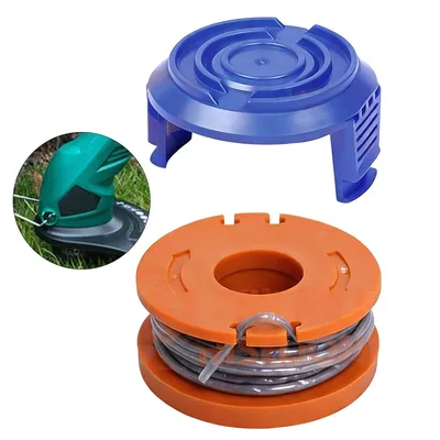 Produktbild von 2er Set Rasentrimmer Spule & Spulenkappe Kompatibel mit Mac Allister MGTP 18 Li, Ersatz Spule, Ersatzfaden für WORX & Qualcast