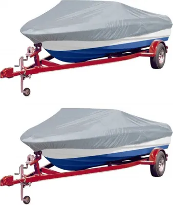 Obrázek produktu pro Krycí plachty na člun 2 ks šedé délka 427–488 cm šířka 229 cm