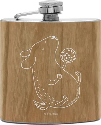 Produktbild von Mr. & Mrs. Panda Flachmann Hund Keks - Transparent - Geschenk, taschenflasche, Hungrig, feldflasche, Leckerli, glücklich, Hundebesitzer, Hip Flask, Hundekekse, Edelstahl
