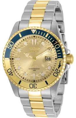Obrázek produktu pro Invicta Pro Diver 30948 Pánské hodinky - Quartzový strojek - Nerezová ocel se zlatým ciferníkem - 43 mm