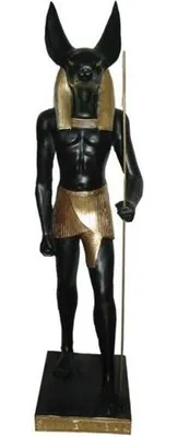 Image de Figure égyptienne chacal Anubis en plastique, Grand dieu de la mort Hauteur 62 cm Nouveau