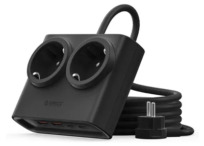 Zdjęcie produktu dla Orico PDC25, listwa zasilająca 25W, 6 w 1 (2 gniazda sieciowe + 2 porty USB-A + 2 porty USB-C)