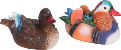 Imagen del producto de Estatua de pato mandarín, estatua de pato mandarín flotante, estatua decorativa para estanques, escultura decorativa de animales adorables, adorno para estanques de jardín, decoración para jardines exteriores