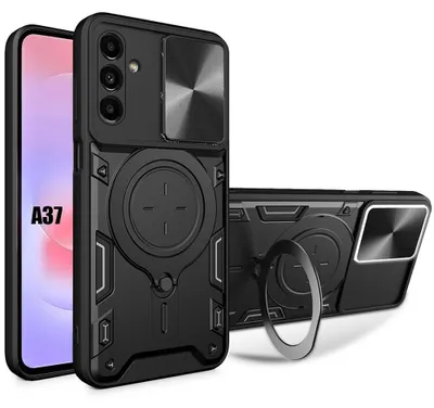 Image de Coque pour Samsung Galaxy A37 5G, avec Anneau et Protection Caméra Anti-Rayures - Noir