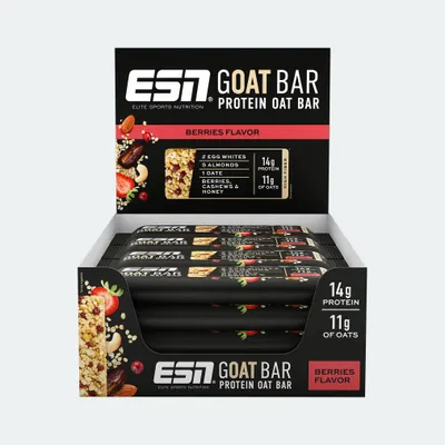 Produktbild von ESN GOAT Protein Oat Bar - 55g, 12x 55g Dark Berries
