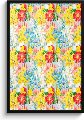 Produktbild von MuchoWow® MuchoWow® Gerahmtes Poster Blumen - Frühling - Collage 60x90 cm - Poster mit zchwarzem Bilderrahmen - Kunst