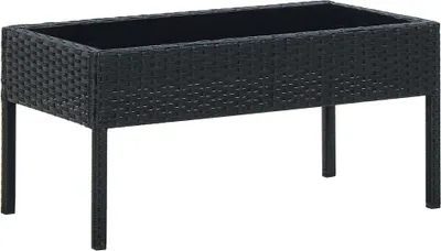 Immagine prodotto di Tavolo da giardino nero 75x40x37 cm in poly rattan