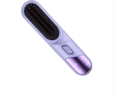 Produktbild von INF Kabellose Haarglättungsbürste mit Ionenpflege, Mini Haarstyler Violett