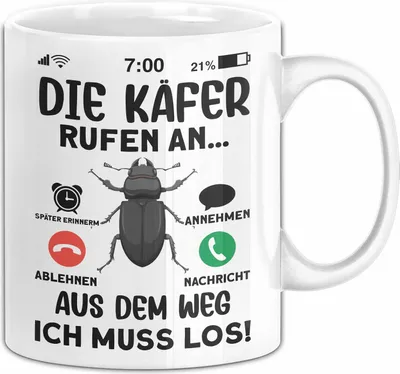 Produktbild von Käfer Liebhaber Tasse Geschenk Die Käfer Rufen An Geschenkidee Becher (Weiß)