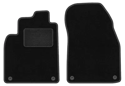 Produktbild von Velours-Fußmatten Vorne passend für Saab 9-3 II (Cabrio, Bj. 2002-2014) –  schwarz, passgenau, mit Befestigungen set 2 Stk. - STANDARD