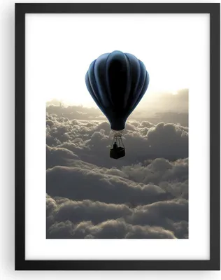 Produktbild von Gerahmtes Poster - Schwarzer Rahmen - Wolke Ballon Himmel - 30x40 cm - Wand Bild - Wanddeko - Wandbilder - Kunstposter - Wandposter - Bilderrahmen - Bilder - Kunstdruck - Wandbild - P2BPA30x40-3577