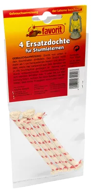 Reservelont-Set 4er-Pack für Öllampen, Katoen, 10 cm, 8 mm Ø