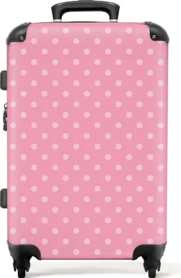 Produktbild von NoBoringSuitcases.com® Großer Koffer - Punkte - Rosa - Muster - Kombinationsschloss TSA - Hartschalen Trolley 4 Rollen - 72 liter - Reisekoffer - 66 cmKoffer Mittelgroß 67x43x25 cm, 72L,