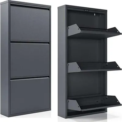 Obrázok produktu pre Skye Decor, Torino 3 - Anthracite, skriňa na topánky, antracitová, 100 % plech, 50 x 15 x 104 cm