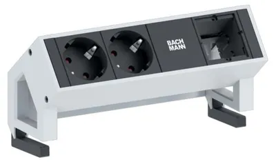 Produktbild von BACHMANN DESK2 2x Schutzkontakt 1x ABD GST18, weiß