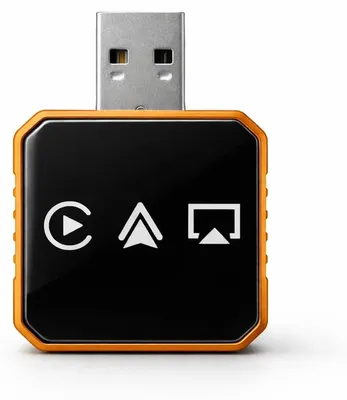 4-in-1 CarPlay & Android Auto Wireless Adapter, USB, schwarz/orange
