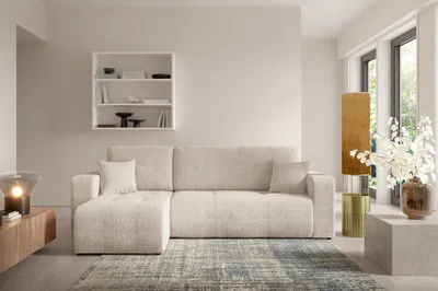 Produktbild von Furnisell Ecksofa mit Bettkasten Schlaffunktion "VERITA L", Cremig