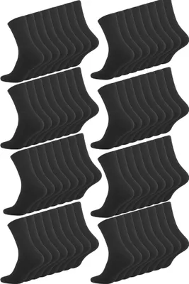 Produktbild von Socken Strümpfe 64 Paar Sportsocken Arbeitssocken Schwarz Baumwolle 39-42 Set