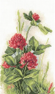 Image de Kit de broderie RTO, motif "Trèfle", patron à point de croix, tissu Aida 14, dimensions 14x23 cm