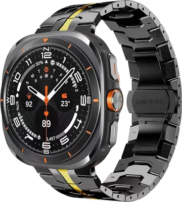 Produktbild von Für Samsung Galaxy Watch 8 / 8 Classic Titanlegierung Armband mit Butterfly-Schließe Schwarz / Gold