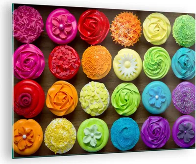 Produktbild von Bilder auf glas - Bunt kekse dekoration nachtisch - 70x50cm - Glasbilder - Wandbilder - Kunstdruck - zum Aufhängen bereit - Wanddekoration aus Glas - Glas Bilder - Wandbild auf Glas - GAA70x50-2692