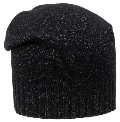 Giesswein Long Beanie Lurex Schönberg Made in Austria in schwarz