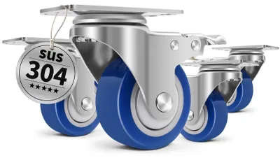 Obrázok produktu pre Otočné kolieska 75 mm - Sada 4 - Nosnosť 540 kg - S brzdou - Odolné voči teplu