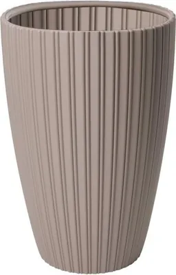 Image de Elégant pot de fleurs 40 x 58 cm pour le jardin, le balcon ou l'intérieur - Taupe