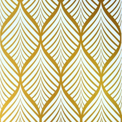 Produktbild von Tapete Geometrisch Gold Weiß Selbstklebend Wasserdicht 44,5x1000cm PVC