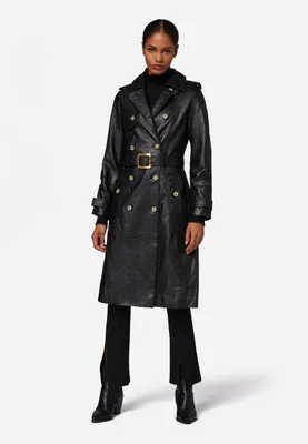 Produktbild von Damen Ledermantel Trenchcoat Ricano GLORIA – Schwarz / XL